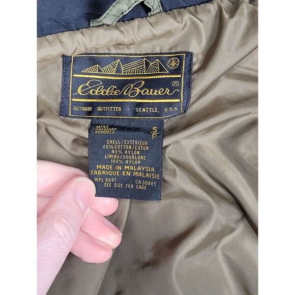 VINTAGE Eddie Bauer Jacket Mens Small Chore Hooded Heavy Utility Convertible - Picture 4 of 7